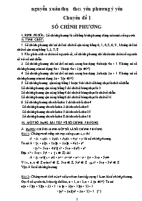 Toán 8 - Chuyên đề 1 Số chính phương